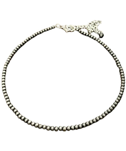 Silver Navajo Beaded Necklace