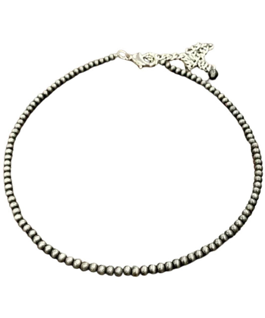 Silver Navajo Beaded Necklace