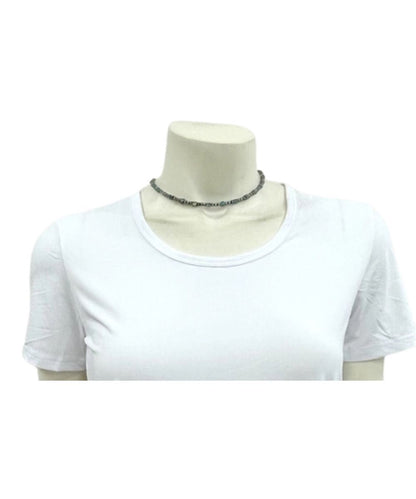 Model view of the women's 15" western square gemstone necklace
