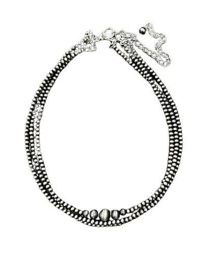 Flat lay view of the women's 15" necklace with a 5" extender