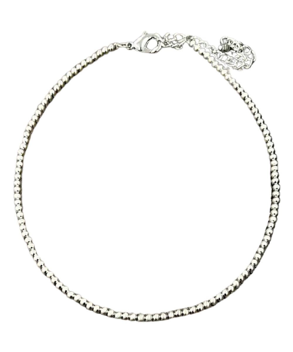 Handmade, Tiny 4mm Navajo-Style Beads On A 15" Long Necklace With A 5" Extender