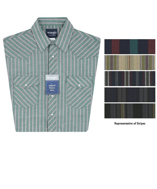 Wrangler Men's Big & Tall Assorted Striped Western Snap Shirt