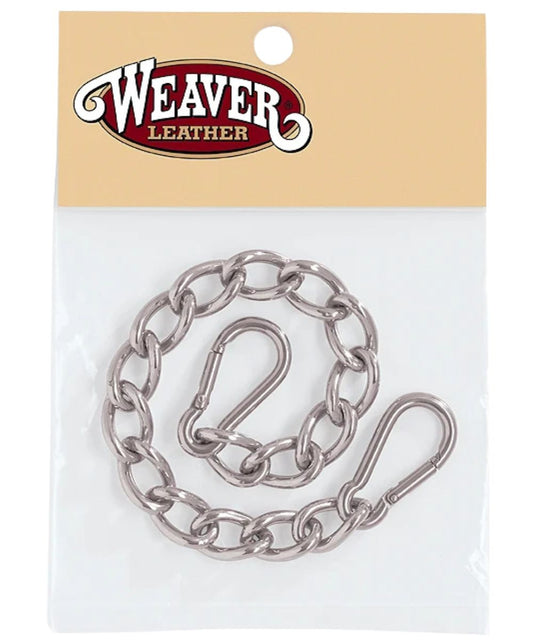 Stainless Steel Curb Chain by Weaver Equine With Safety Spring Snaps
