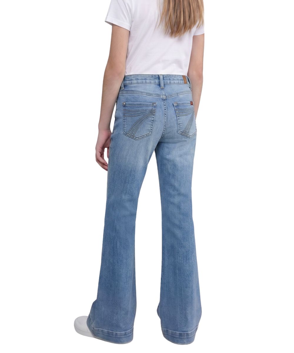 Back view of the girl's flare trouser jean in prophecy