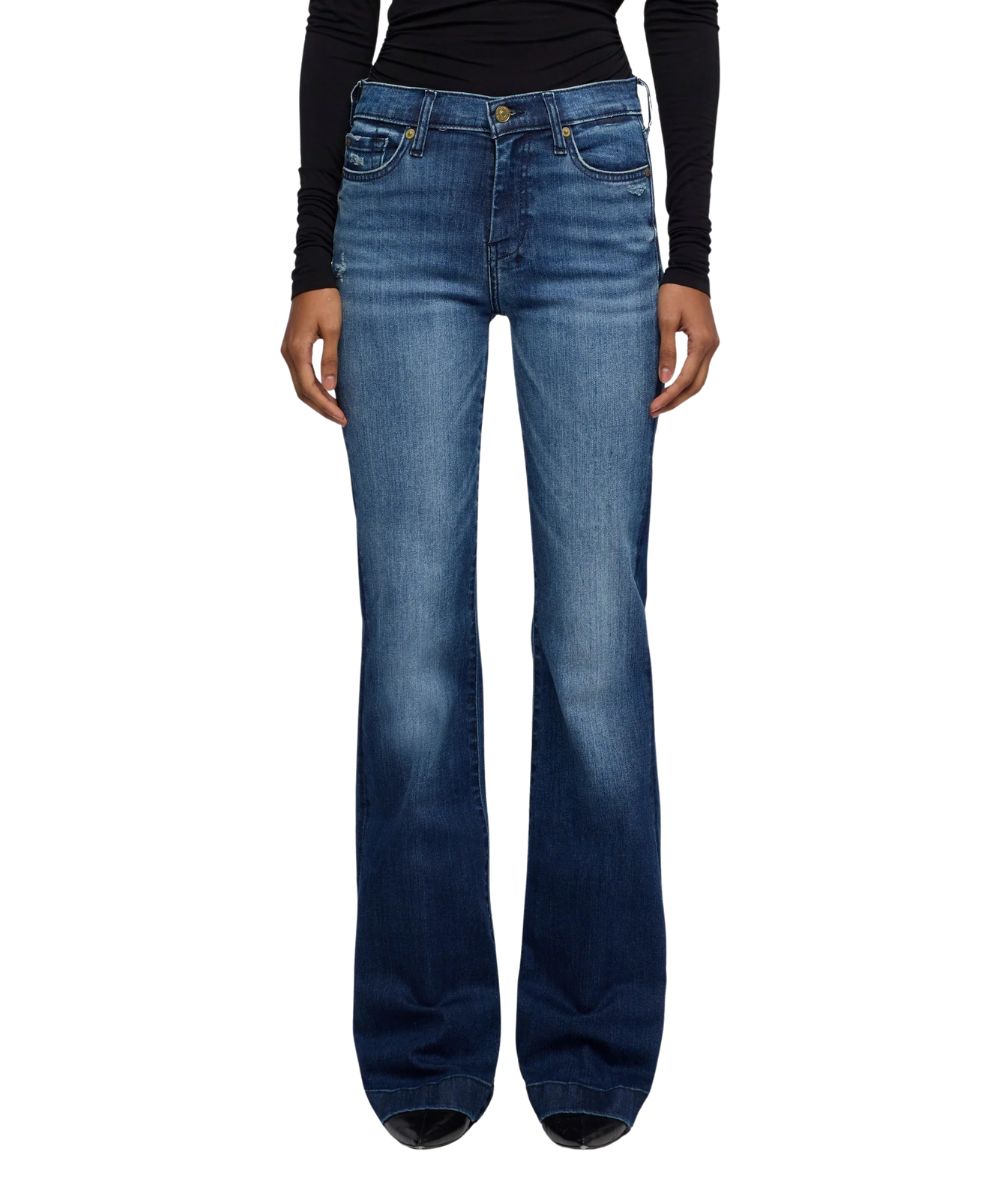 7 For All Mankind Women's Lake Blue Dojo Trouser Jean