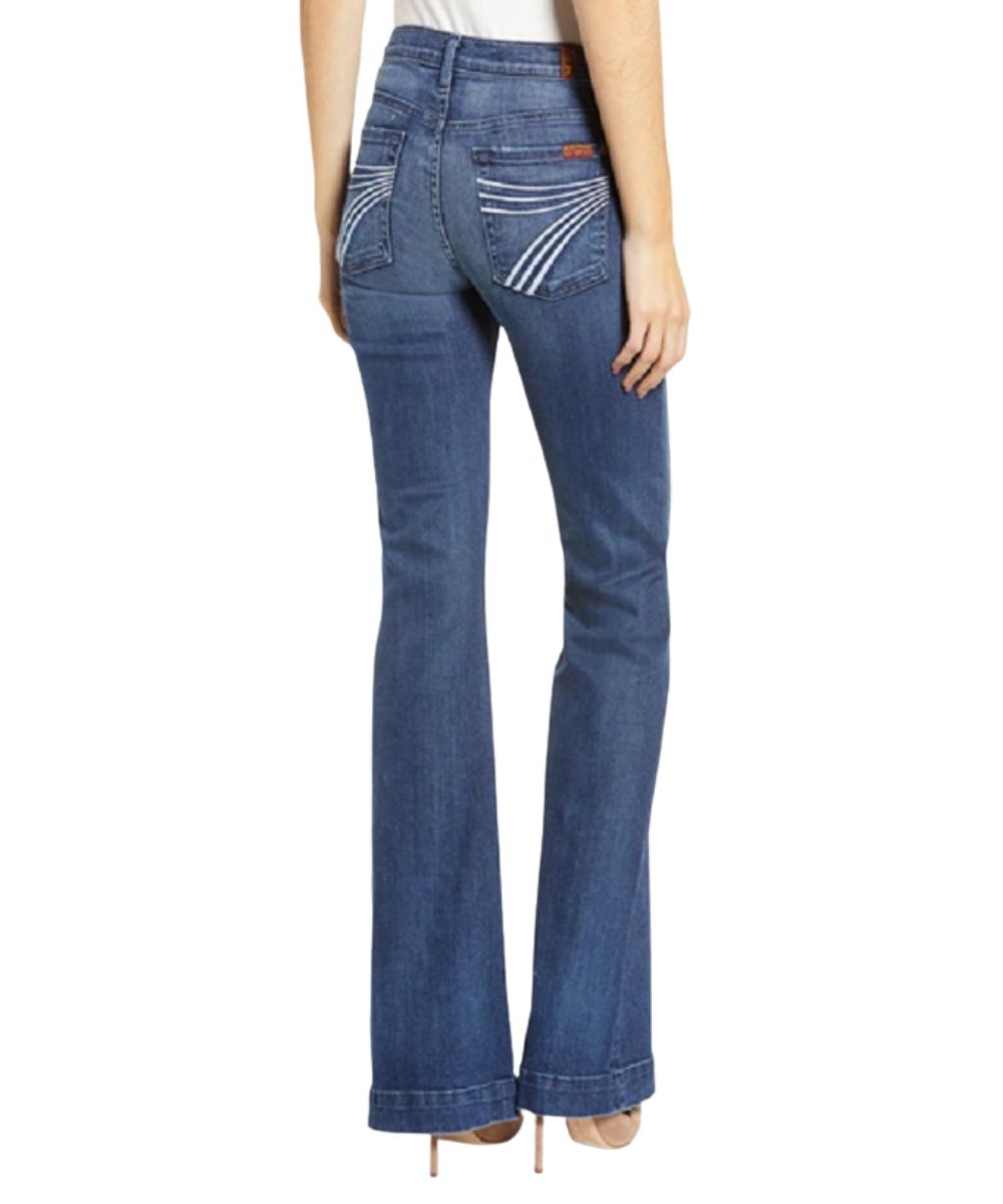 7 For All Mankind Women's Lake Blue Dojo Trouser Jean