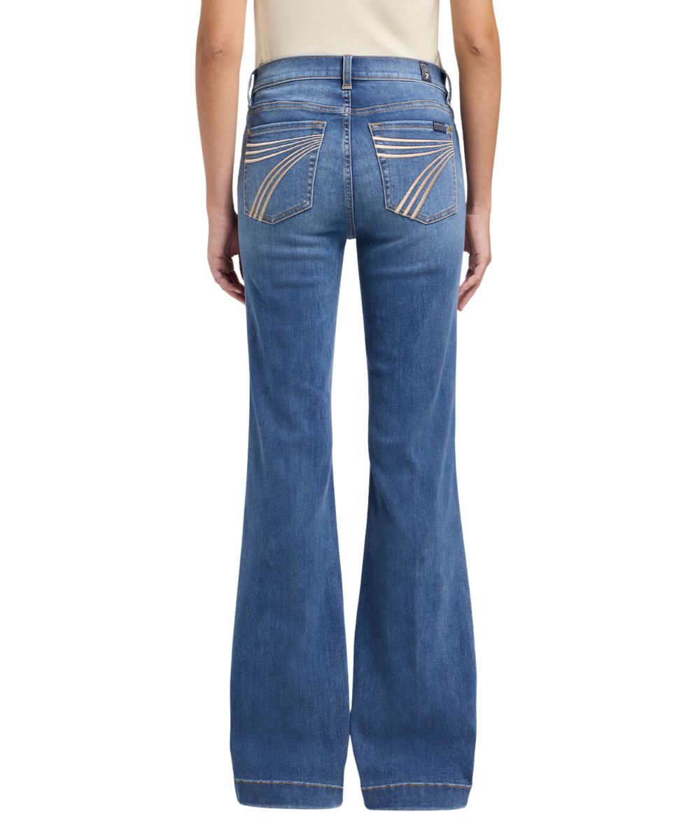 7 For All Mankind Women's Gale Medium Wash Dojo Trouser Jean