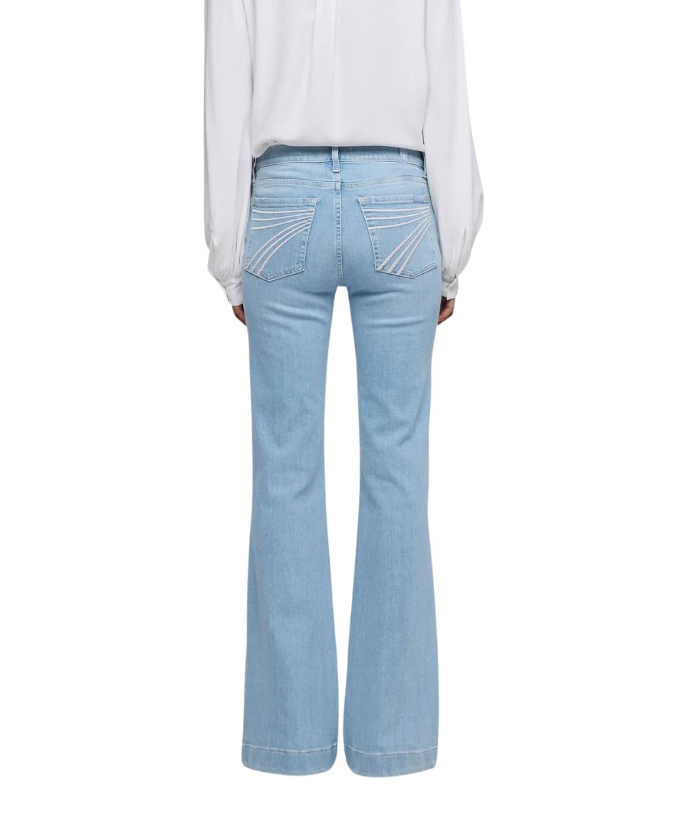 7 For All Mankind Women's Indigo Bloom Dojo Flare Jean
