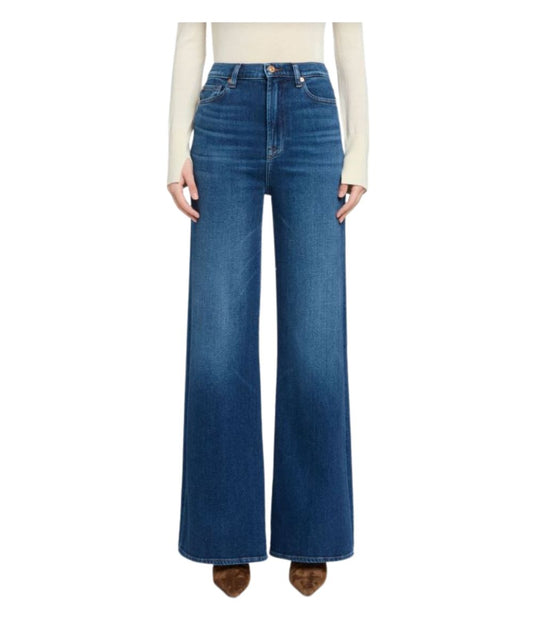 7 For All Mankind Women's Blueleaf Embellished DOJO Wide Leg Jean