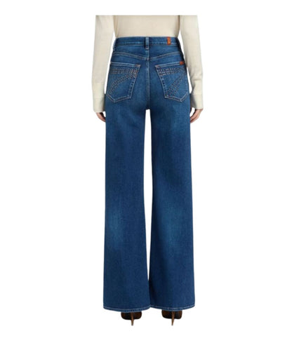 7 For All Mankind Women's Blueleaf Embellished Trouser Jean