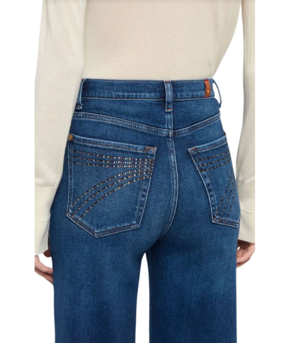 7 For All Mankind Women's Blueleaf Embellished Trouser Jean