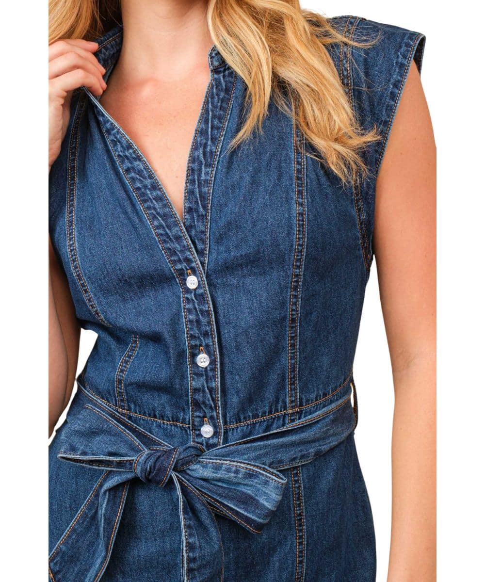 Blue B Women's Tiered Denim Dress - Cowpokes Work and Western Blue B Women's Tiered Denim Dress - Cowpokes Work and Western
