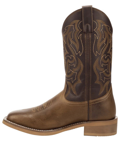 Left side view of the men's 11" western boot featuring leather pull tabs for an easy on