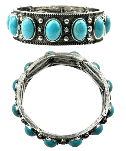 Side view of the women's stretch cuff bracelet