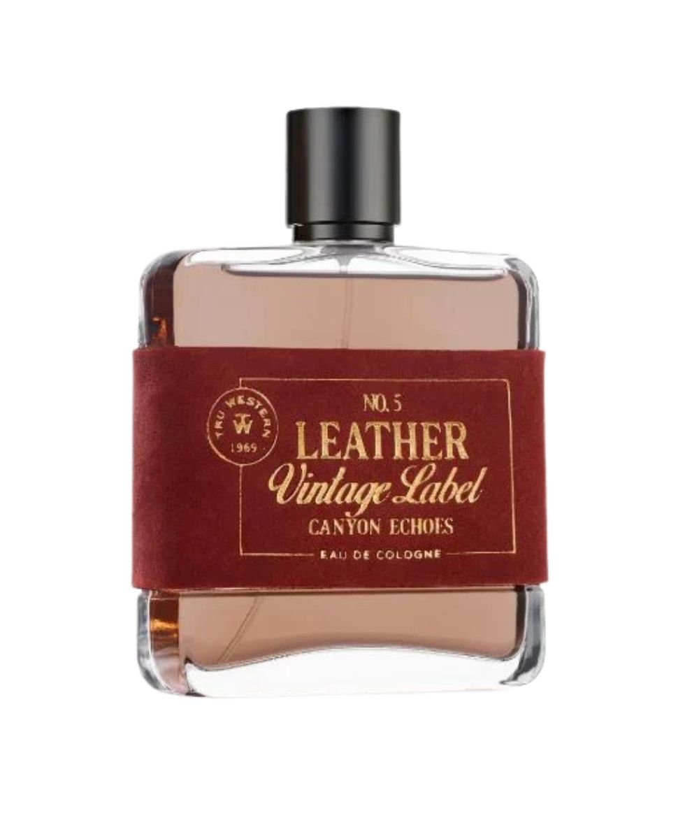 No. 5 leather vintage label canyon echoes cologne