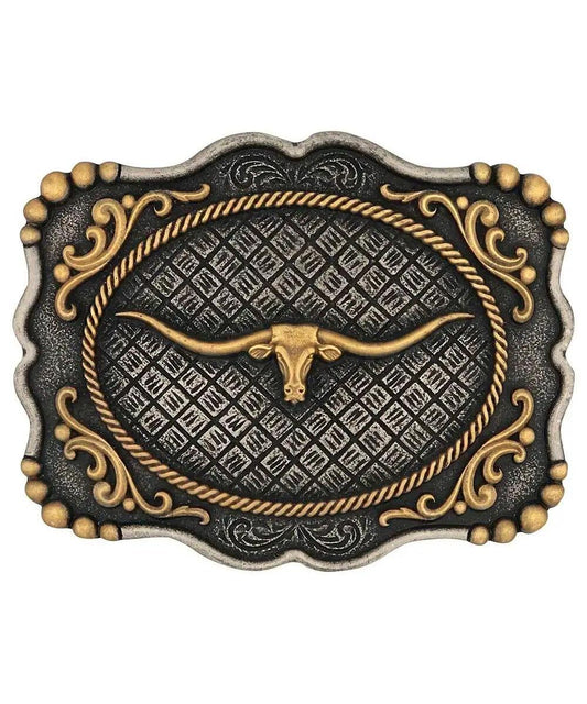Montana Silversmiths Framed Longhorn Attitude Buckle