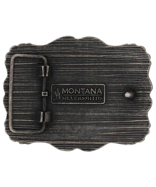 Montana Silversmiths Framed Longhorn Attitude Buckle