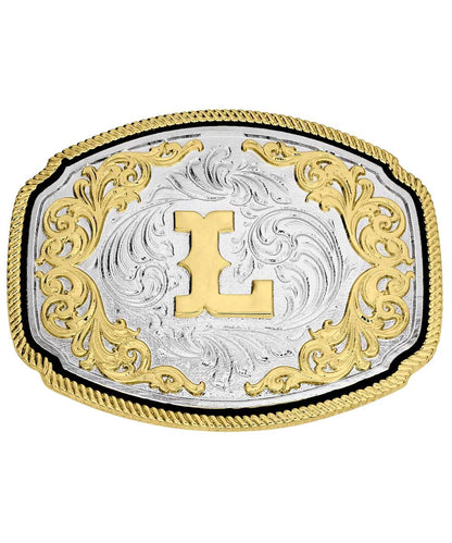 Front view of the L western initial buckle