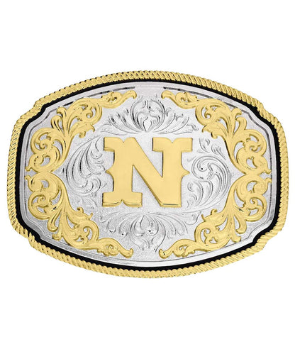 Front view of the N western initial buckle