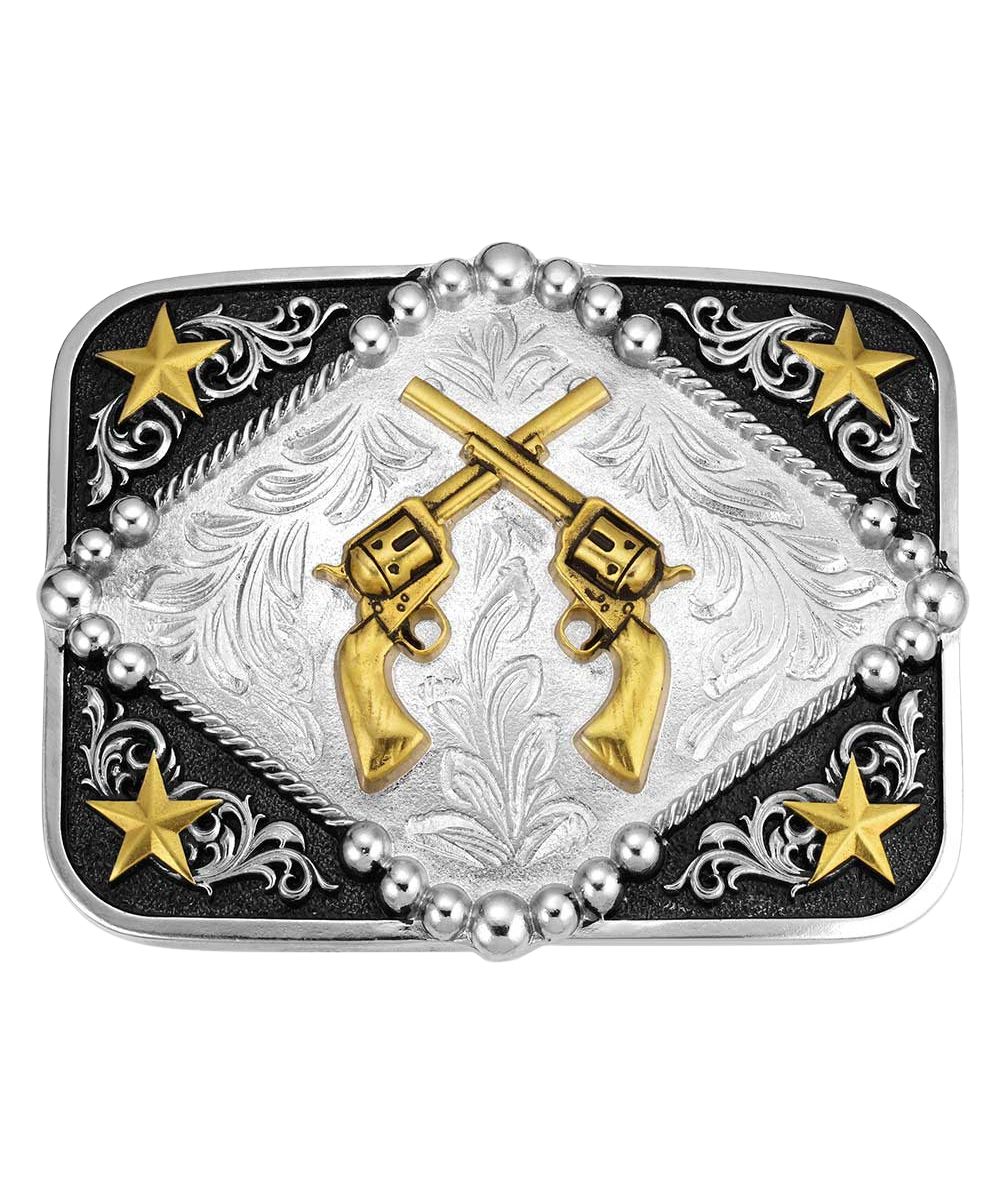Montana Silversmiths Men's Six Shooter Belt Buckle
