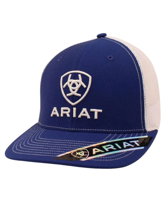 Men's Royal Blue Logo Cap With White Ariat Logo Embroidery