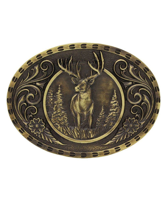 Montana Silversmiths Men's Heritage Outdoor Series Wild Stag Buckle