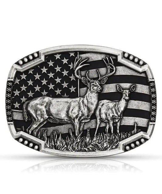 Montana Silversmiths Matched Pair Deer Buckle