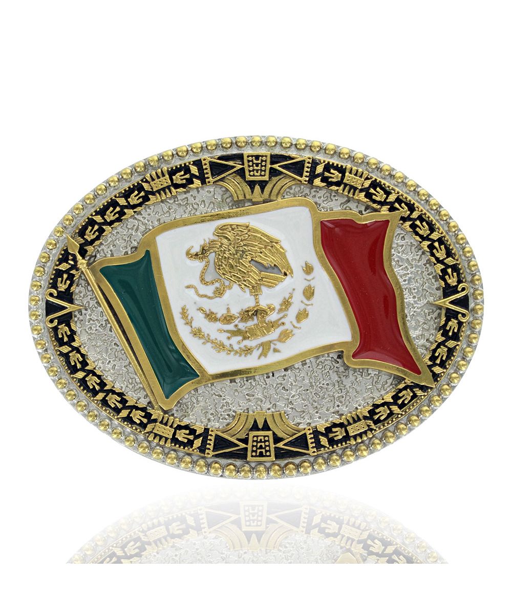 Montana Silversmiths Men's Grand Mexican Flag Attitude Buckle