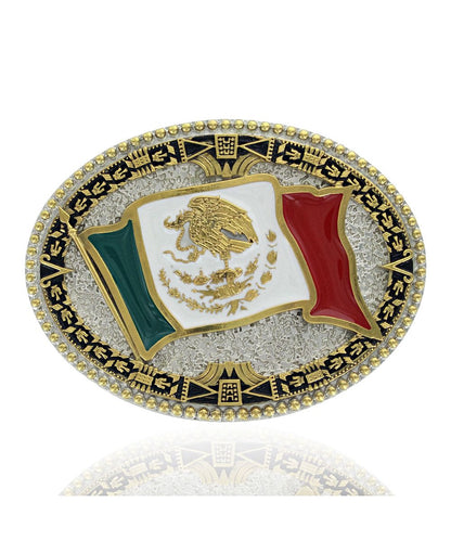 Montana Silversmiths Men's Grand Mexican Flag Attitude Buckle