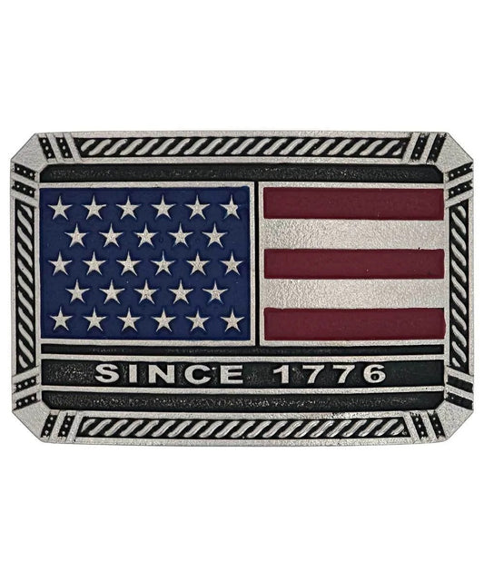 Montana Silversmiths Men's American Flag Attitude Buckle