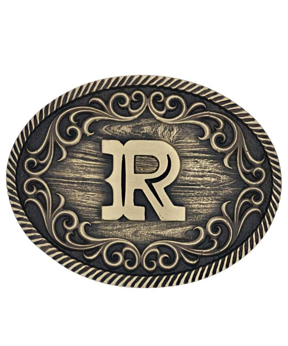Montana Silversmiths Initial R Attitude Buckle - Cowpokes Work and Western