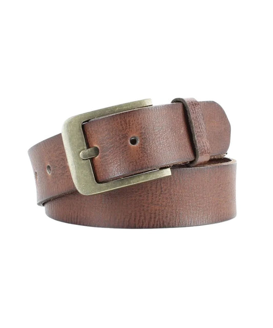 American Bison Men's Brown Leather Belt