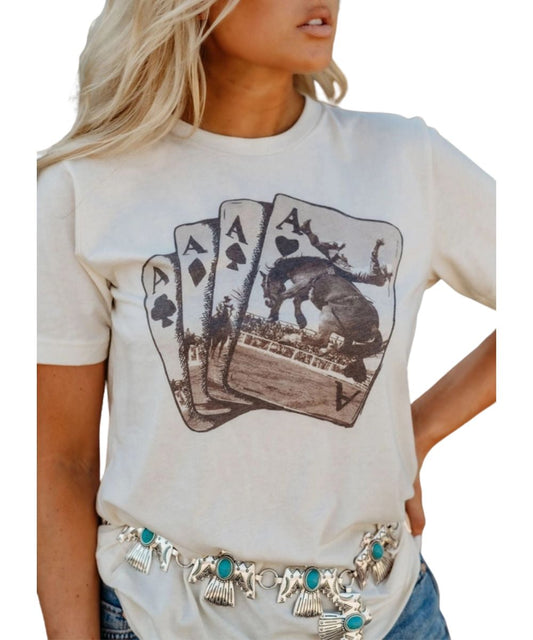 Wild Junkie Women's Aces Of Cowboys Tee