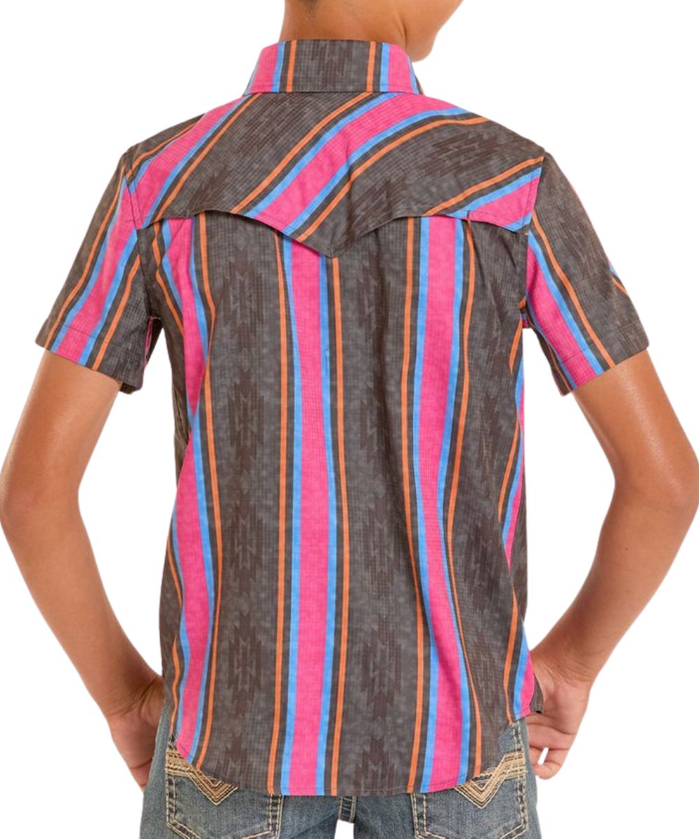 Rock & Roll Cowboy Boys' TekWestern Snap Shirt