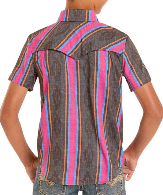 Rock & Roll Cowboy Boys' TekWestern Snap Shirt