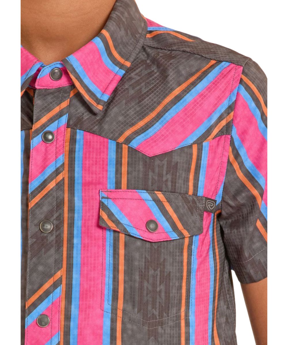 Rock & Roll Cowboy Boys' TekWestern Snap Shirt