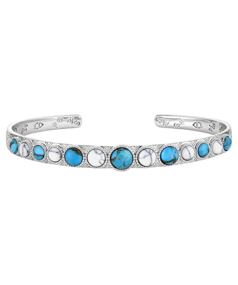 Women's Darling Turquoise Cuff Bracelet Featuring Alternating Crafted  Turquoise And Howlite Stones