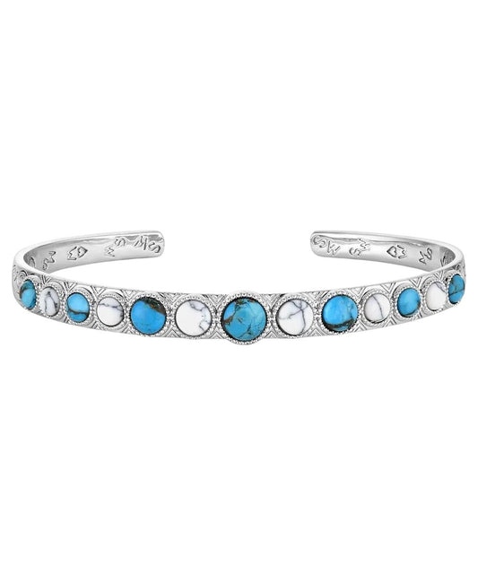 Women's Darling Turquoise Cuff Bracelet Featuring Alternating Crafted  Turquoise And Howlite Stones