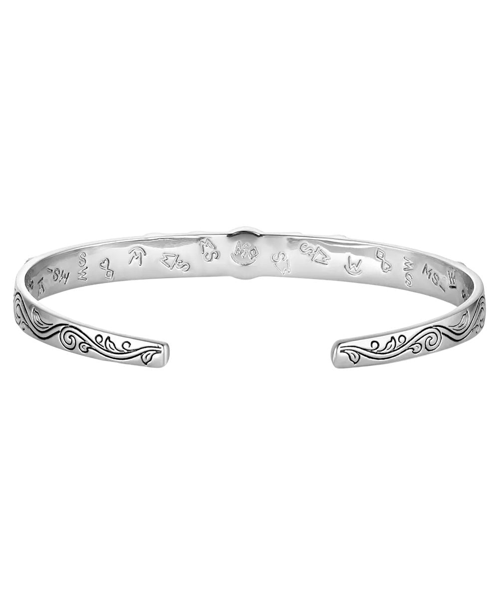 Back Side Of The Women's Silver Cuff Bracelet, One Size Fits Most