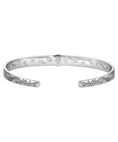 Back Side Of The Women's Silver Cuff Bracelet, One Size Fits Most