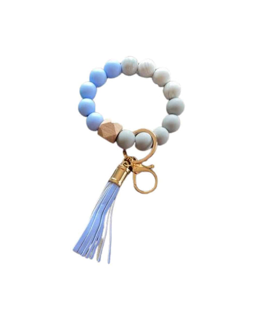 BEADED KEYCHAIN-light blue ! desc :  ! caption :