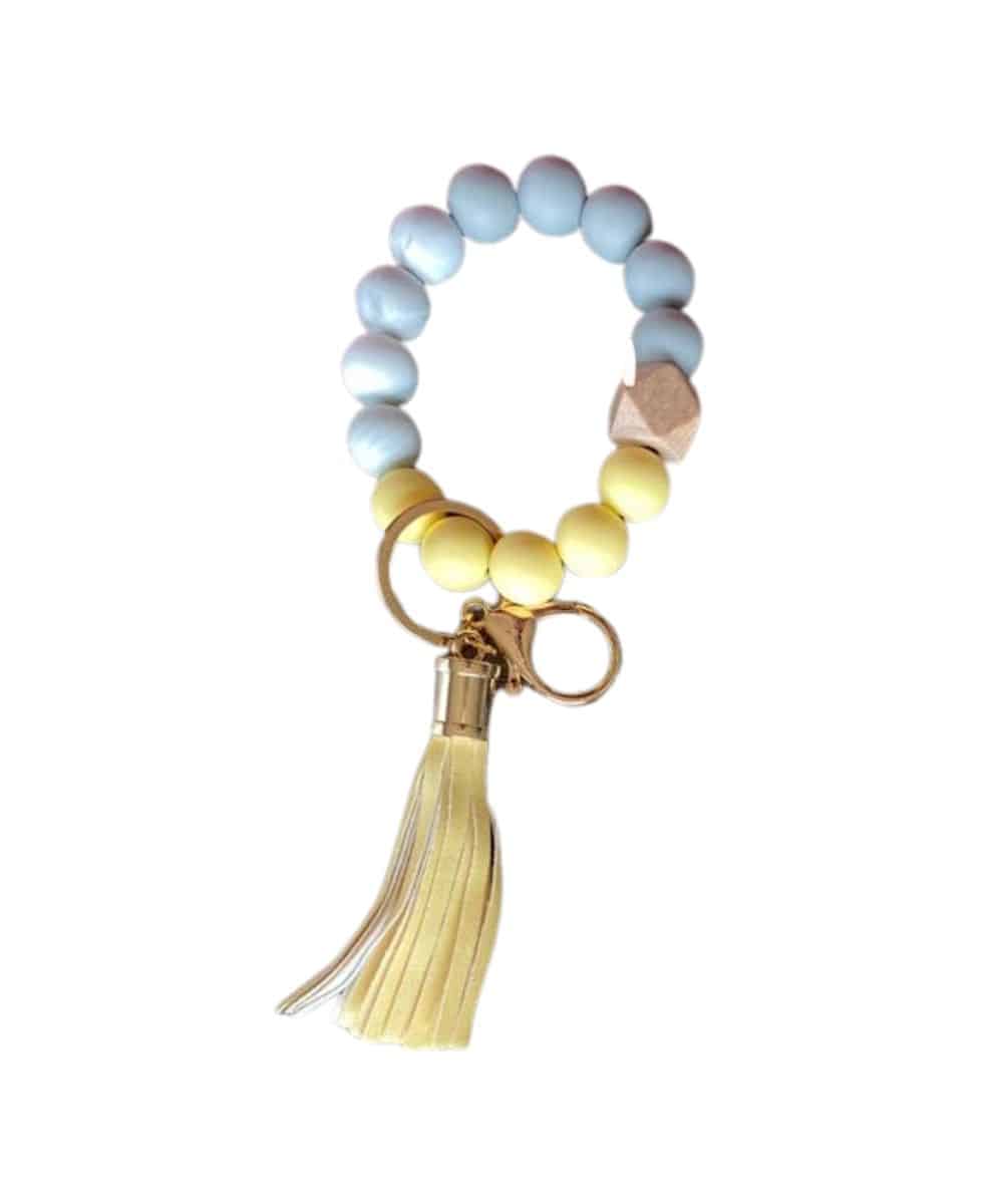 BEADED KEYCHAIN-light blue ! desc :  ! caption :