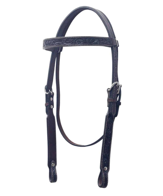 Bar H Equine Dark Floral Headstall