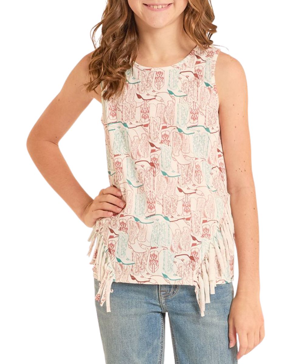 Rock & Roll Cowgirl Girls' Fringe Tank Top