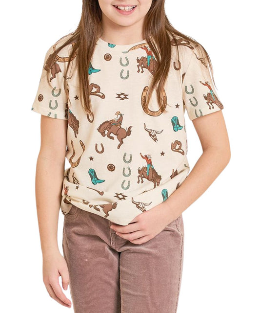 Rock & Roll Cowgirl Girls' Conversational Tee