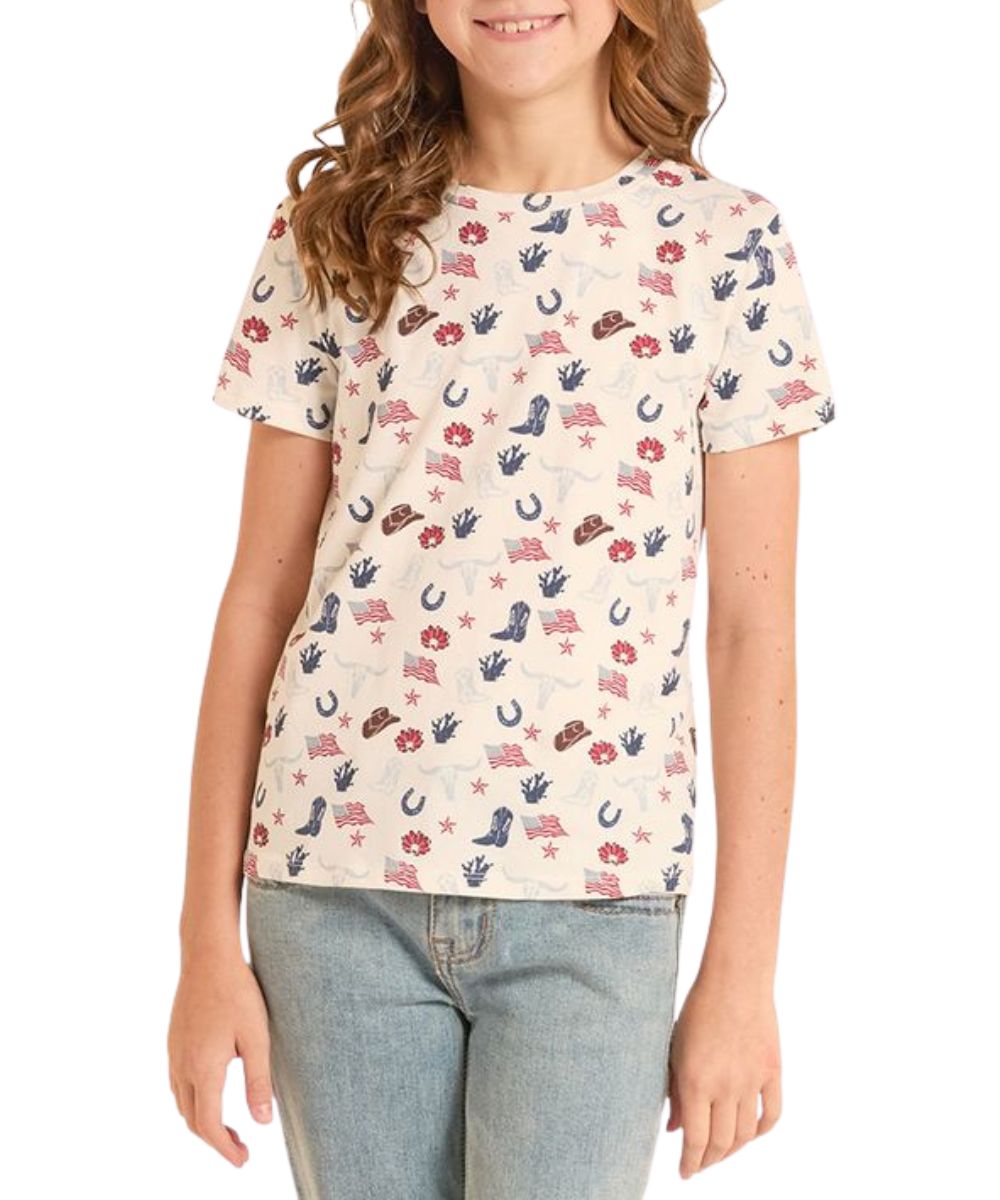 Girl's American Print Graphic Tee