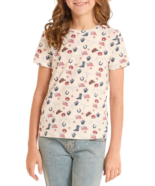 Girl's American Print Graphic Tee
