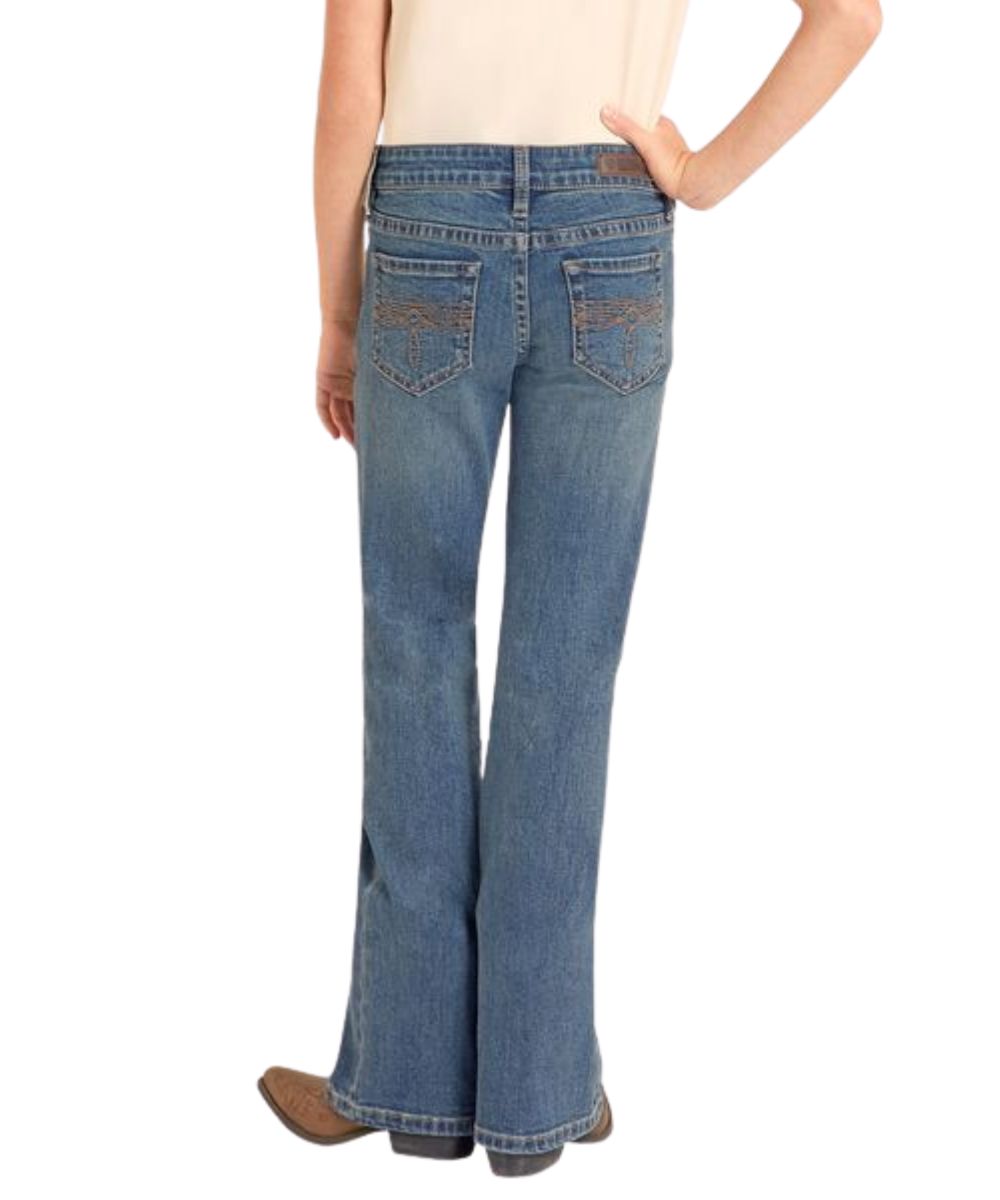 Girl's Mid Rise Boot Cut Jean