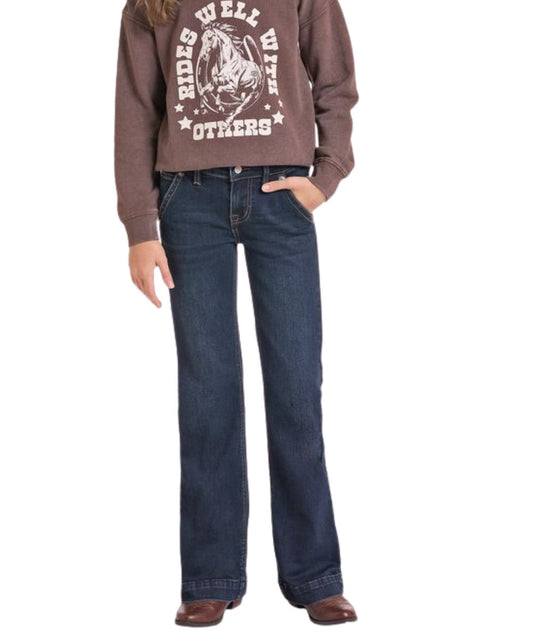 Rock & Roll Denim Girls' Dark Wash Trouser Jean