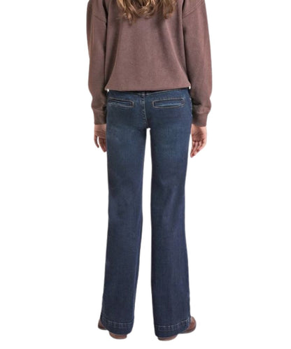 Rock & Roll Denim Girls' Dark Wash Trouser Jean